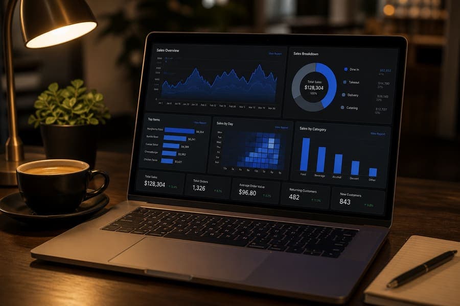 Reportes de ventas en pantalla